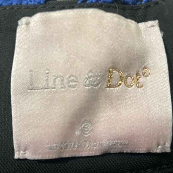 Line & Dot  Womens Cobalt Blue Black  Eyelet Full Circle Skirt Size Small - Picture 3 of 8